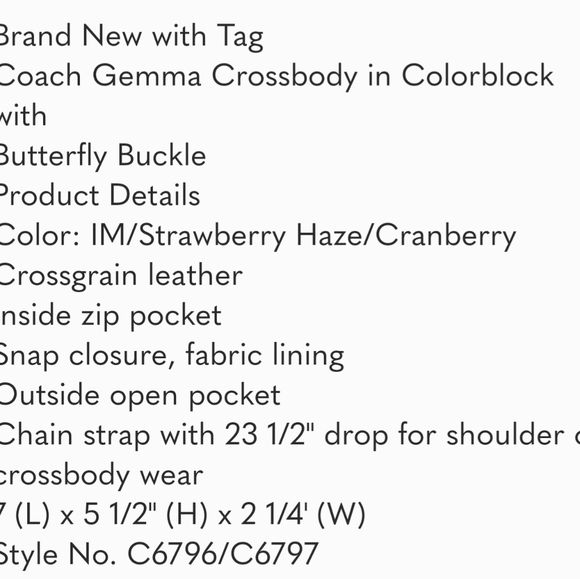 NWT Coach Gemma crossbody 😍 - Picture 7 of 7